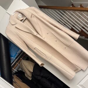 Women's Cream pinkish boucle style Zara Coat